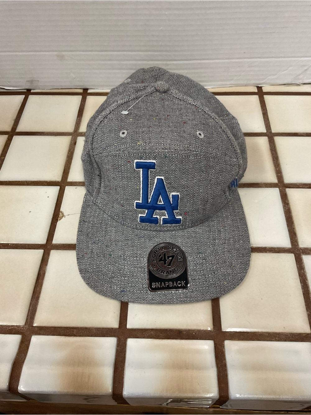 47 Los Angeles Dodgers Heather Gray Snapback with Blue Logo